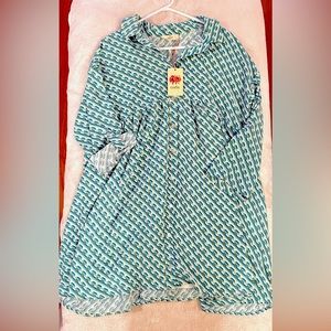 Collared Babydoll Cut Shift dress with pockets Size Large